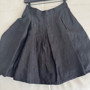 Great Condition Kate Spade Box Pleat Black Raw Silk Skirt